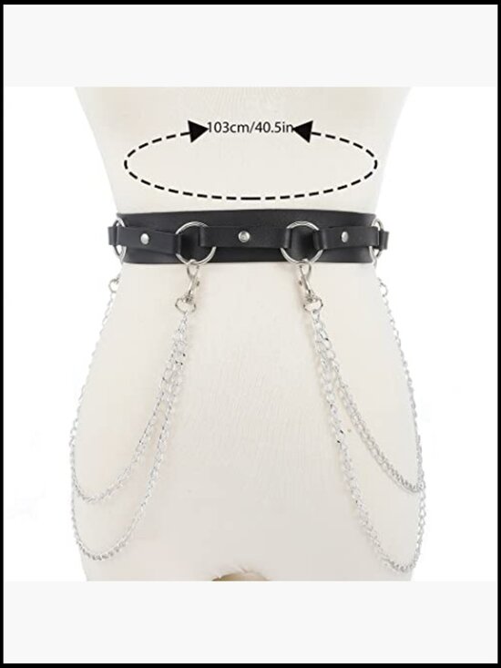 Punk Leather Body Chain Gothic Waist Harness Layered Belt Nightclub Prom